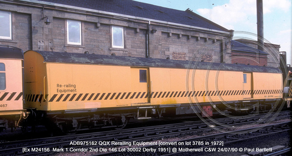ADB975162 QQX Rerailing Equipment @ Motherwell C&W 90-07-24 � Paul Bartlett w
