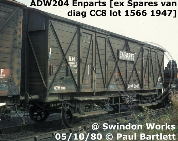 ADW204 Enparts at Swindon works 80-10-05