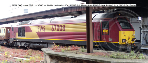 67008 on VSOE set Built Alstom Spain 2000] @ York Station 3 June 2015 © Paul Bartlett [4]