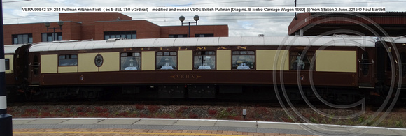 VERA 99543 SR 284 Pullman Kitchen First [Diag no. B Metro Carriage Wagon 1932] @ York Station 3 June 2015 © Paul Bartlett [2]