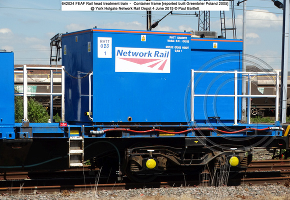 642024 FEAF Rail head treatment train – Container frame @ York Holgate Network Rail Depot 2015-06-04 © Paul Bartlett [4]
