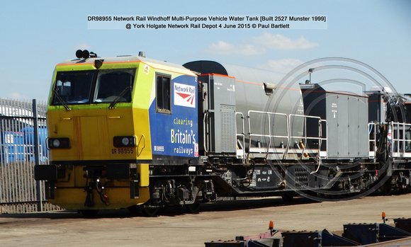 DR98955 Network Rail Windhoff Multi-Purpose Vehicle Water Tank @ York Holgate Network Rail Depot 2015-06-04 © Paul Bartlett [2]