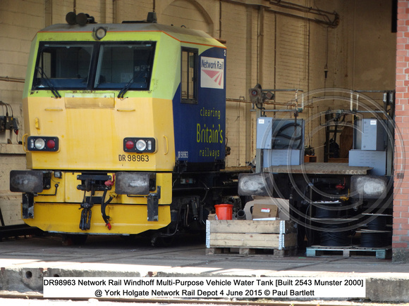 DR98963 Network Rail Windhoff Multi-Purpose Vehicle Water Tank @ York Holgate Network Rail Depot 2015-06-04 © Paul Bartlett [1]