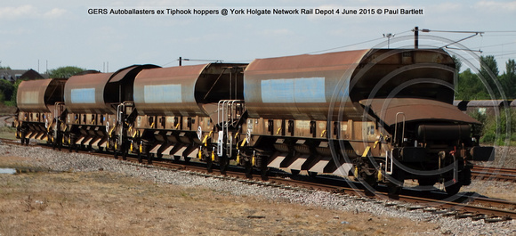 GERS Autoballasters ex Tiphook hoppers @ York Holgate Network Rail Depot 2015-06-04 © Paul Bartlett