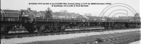 B745301 FVV Carflat A @ Eastleigh 82-11-15 © Paul Bartlett w