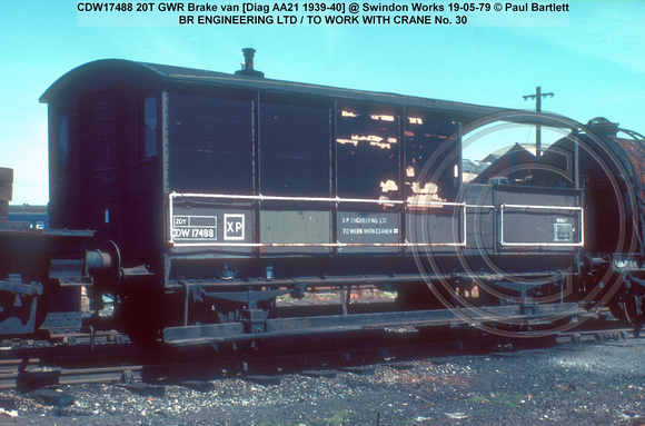 CDW17488 20T GWR Brake van [Diag AA21 1939-40] @ Swindon Works 79-05-19 © Paul Bartlett w