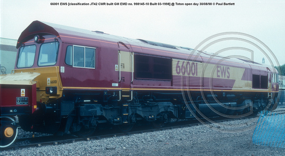 66001 EWS [classification JT42 CWR built GM EMD no. 998145-10 Built 03-1998] @ Toton open day 98-08-30 © Paul Bartlett w