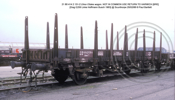 21 80 414 2 131-2 Lfms-t Stake wagon @ Scunthorpe 88-02-20 � Paul Bartlett w