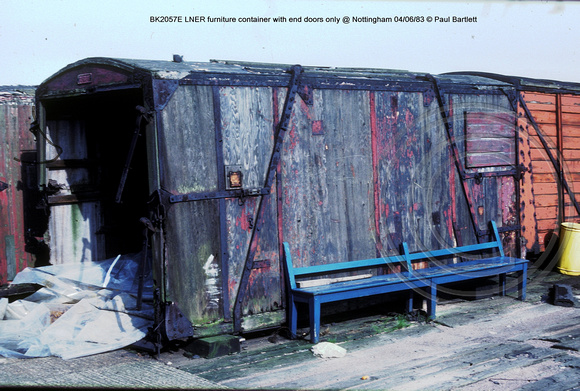 BK2057E LNER furniture container @ Nottingham 83-06-04 � Paul Bartlett w