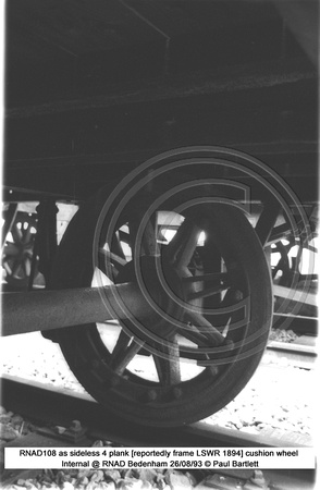 RNAD108 as sideless 4 plank Cushion Spoke wheels @ RNAD Bedenham 93-08-26 � Paul Bartlett w
