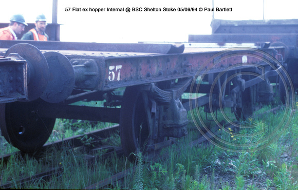 57 flat ex hopper @ BSC Shelton Stoke 94-06-05 � Paul Bartlett [1w]