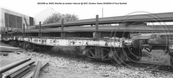 BB3288 ex WW2 Warflat as bolster Internal @ BSC Shelton Stoke 94-06-05 � Paul Bartlett [2w]