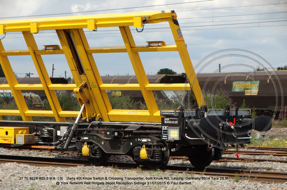 37 70 9228 003-3 IFA (S) Uans Kirow Switch & Crossing Transporter @ York Holgate Network Rail Depot 31 July 2015 © Paul Bartlett [15]