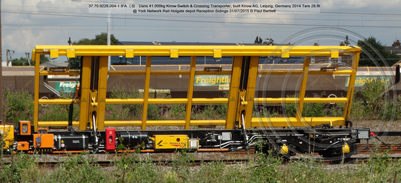 37 70 9228 004-1 IFA (S) Uans Kirow Switch & Crossing Transporter @ York Holgate Network Rail Depot 31 July 2015 © Paul Bartlett [5]