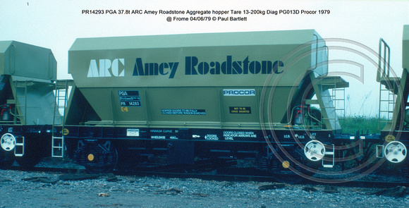 PR14293 PGA ARC Amey Roadstone Aggregate hopper Diag PG013D @ Westbury 79-06-04 © Paul Bartlett w