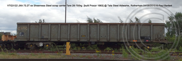 VTG3122 JXA ex Sheerness Steel scrap @ Tata Steel Aldwarke, Rotherham 2015-08-04 © Paul Bartlett [1w]