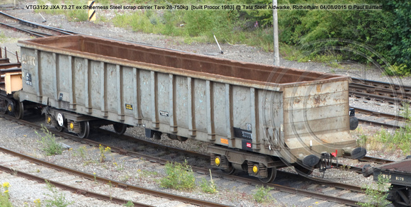 VTG3122 JXA ex Sheerness Steel scrap @ Tata Steel Aldwarke, Rotherham 2015-08-04 © Paul Bartlett [2w]