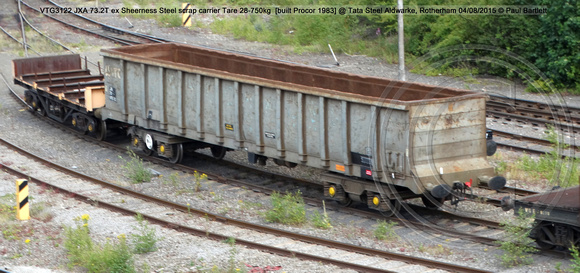 VTG3122 JXA ex Sheerness Steel scrap @ Tata Steel Aldwarke, Rotherham 2015-08-04 © Paul Bartlett [3w]