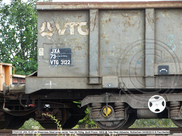 VTG3122 JXA ex Sheerness Steel scrap @ Tata Steel Aldwarke, Rotherham 2015-08-04 © Paul Bartlett [4w]