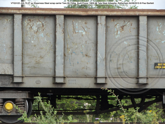 VTG3122 JXA ex Sheerness Steel scrap @ Tata Steel Aldwarke, Rotherham 2015-08-04 © Paul Bartlett [6w]