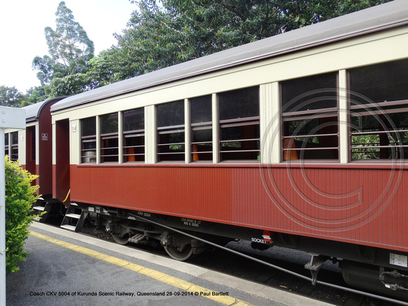 Coach CKV 5004 of Kurunda Scenic Railway, Queensland 28-09-2014 � Paul Bartlett DSC06305