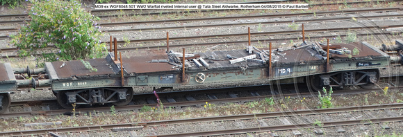 MD9 ex WGF8048 50T WW2 Warflat riveted Internal user @ Tata Steel Aldwarke, Rotherham 2015-08-04 © Paul Bartlett [1w]