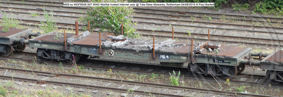 MD9 ex WGF8048 50T WW2 Warflat riveted Internal user @ Tata Steel Aldwarke, Rotherham 2015-08-04 © Paul Bartlett [3w]
