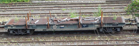 MD25 ex WGF8077 50T WW2 Warflat riveted Internal user @ Tata Steel Aldwarke, Rotherham 2015-08-04 © Paul Bartlett [2w]