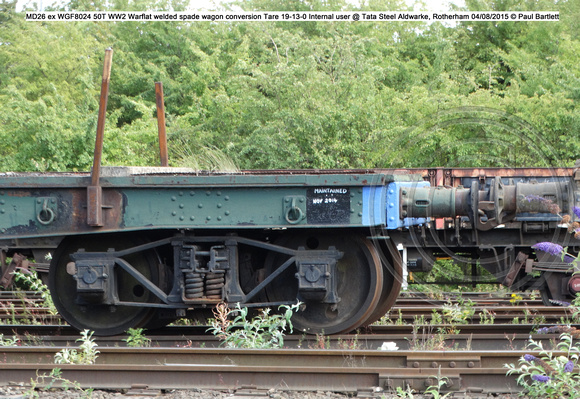 MD26 ex WGF8024 50T WW2 Warflat welded spade Internal user @ Tata Steel Aldwarke, Rotherham 2015-08-04 © Paul Bartlett [11w]