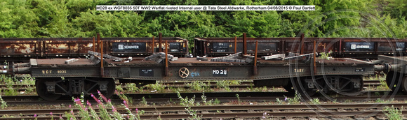 MD28 ex WGF8035 50T WW2 Warflat riveted Internal user @ Tata Steel Aldwarke, Rotherham 2015-08-04 © Paul Bartlett [2w]