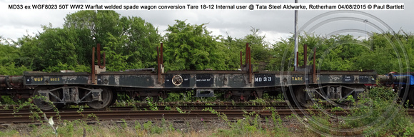 MD33 ex WGF8023 50T WW2 Warflat welded spade  Internal user @ Tata Steel Aldwarke, Rotherham 2015-08-04 © Paul Bartlett [1w]