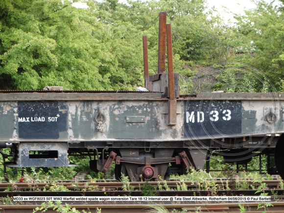 MD33 ex WGF8023 50T WW2 Warflat welded spade  Internal user @ Tata Steel Aldwarke, Rotherham 2015-08-04 © Paul Bartlett [4w]