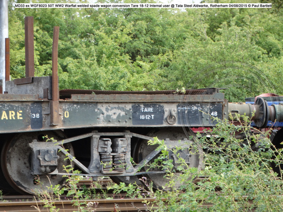 MD33 ex WGF8023 50T WW2 Warflat welded spade  Internal user @ Tata Steel Aldwarke, Rotherham 2015-08-04 © Paul Bartlett [5w]