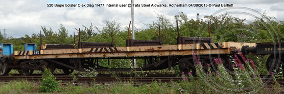 520 Bogie bolster C ex diag 1-477 Internal user @ Tata Steel Aldwarke, Rotherham 2015-08-04 © Paul Bartlett
