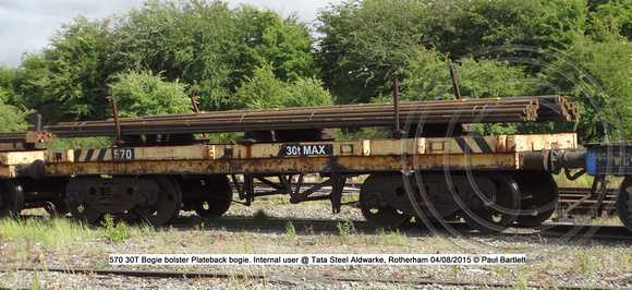 570 30T Bogie bolster Internal user @ Tata Steel Aldwarke, Rotherham 2015-08-04 © Paul Bartlett [2w]