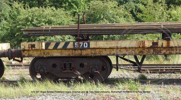 570 30T Bogie bolster Internal user @ Tata Steel Aldwarke, Rotherham 2015-08-04 © Paul Bartlett [3w]