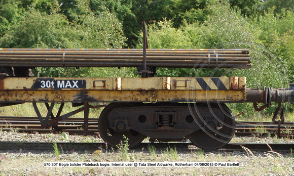 570 30T Bogie bolster Internal user @ Tata Steel Aldwarke, Rotherham 2015-08-04 © Paul Bartlett [6w]