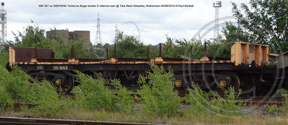 590 30T ex Turbot ex Bogie bolster E Internal user @ Tata Steel Aldwarke, Rotherham 2015-08-04 © Paul Bartlett [2w]