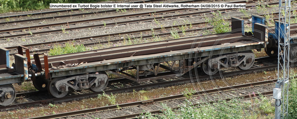 Unnumbered ex Turbot Bogie bolster E  Internal user @ Tata Steel Aldwarke, Rotherham 2015-08-04 © Paul Bartlett [dw]