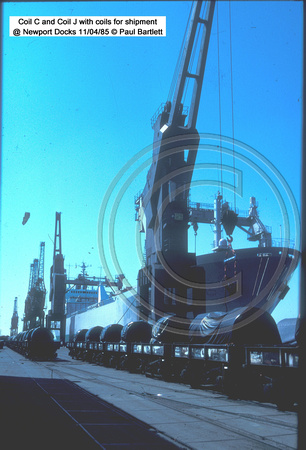 Coil C and J for shipment @ Newport Docks 85-04-11 � Paul Bartlett w
