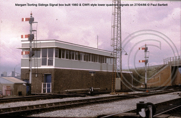 Margam Sorting Sidings Signal box, signals 86-04-27 � Paul Bartlett w