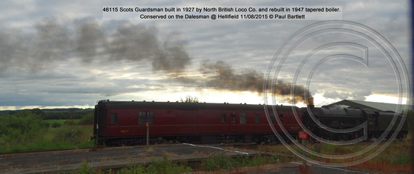 46115 Scots Guardsman Conserved on the Dalesman @ Hellifield 2015-08-11 © Paul Bartlett [3]