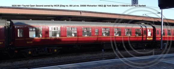 5035 Mk1 Tourist Open Second @ York Station  2015-08-11 © Paul Bartlett [2w]