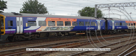 158 784 Barbara Castle 52784 + 57784 Express Sprinter Northern Rail @ Carlilse 2015-08-11 © Paul Bartlett [2w]