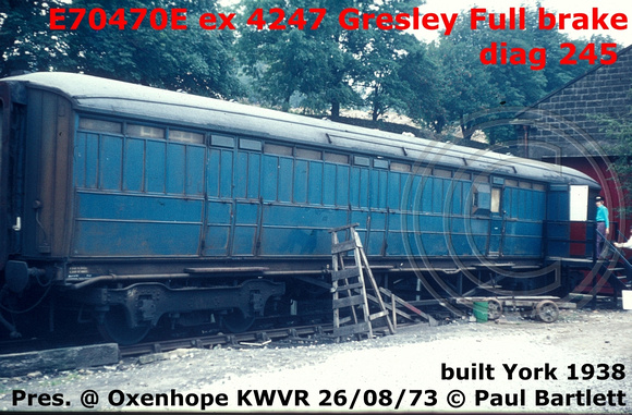 E70470E  Gresley full brake  conserved @ Oxenhope KWVR 73-08-26