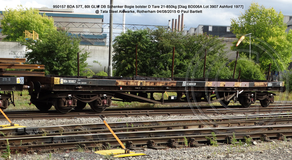 950157 BDA DB Schenker Bogie bolster D @ Tata Steel Aldwarke, Rotherham 2015-08-04 © Paul Bartlett [aw]