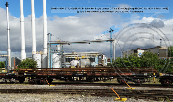 950304 BDA DB Schenker Bogie bolster D @ Tata Steel Aldwarke, Rotherham 2015-08-04 © Paul Bartlett [bw]