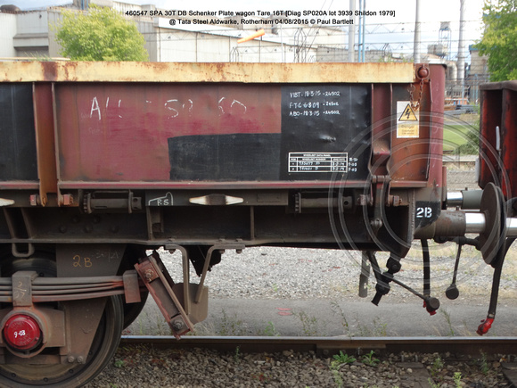 460547 SPA 30T DB Schenker Plate wagon @ Tata Steel Aldwarke, Rotherham 2015-08-04 © Paul Bartlett [gw]