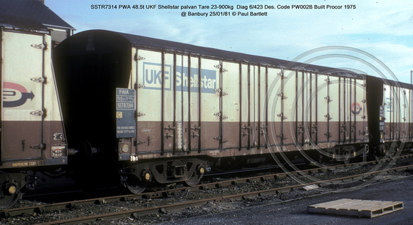 SSTR7314 PWA UKF Shellstar van @ Banbury 81-01-25 � Paul Bartlett w