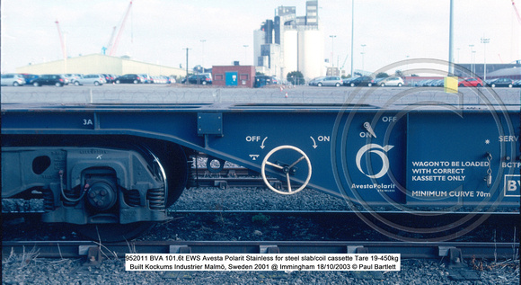952011 BVA EWS Avesta Polarit Stainless for steel slab-coil cassette @ Immingham 2003-10-18 © Paul Bartlett [cw]